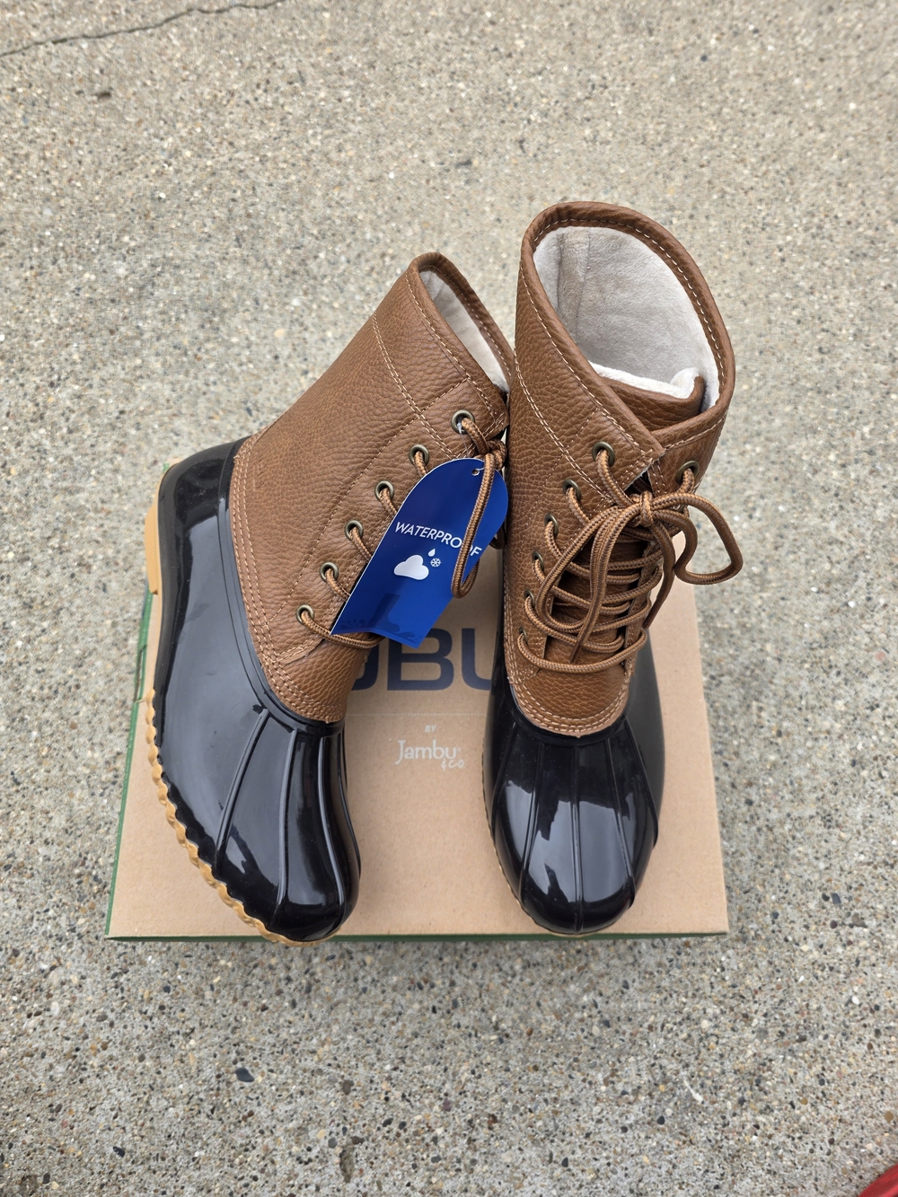 Jambu Women's Brown Waterproof Duck Boots Size 7.5
